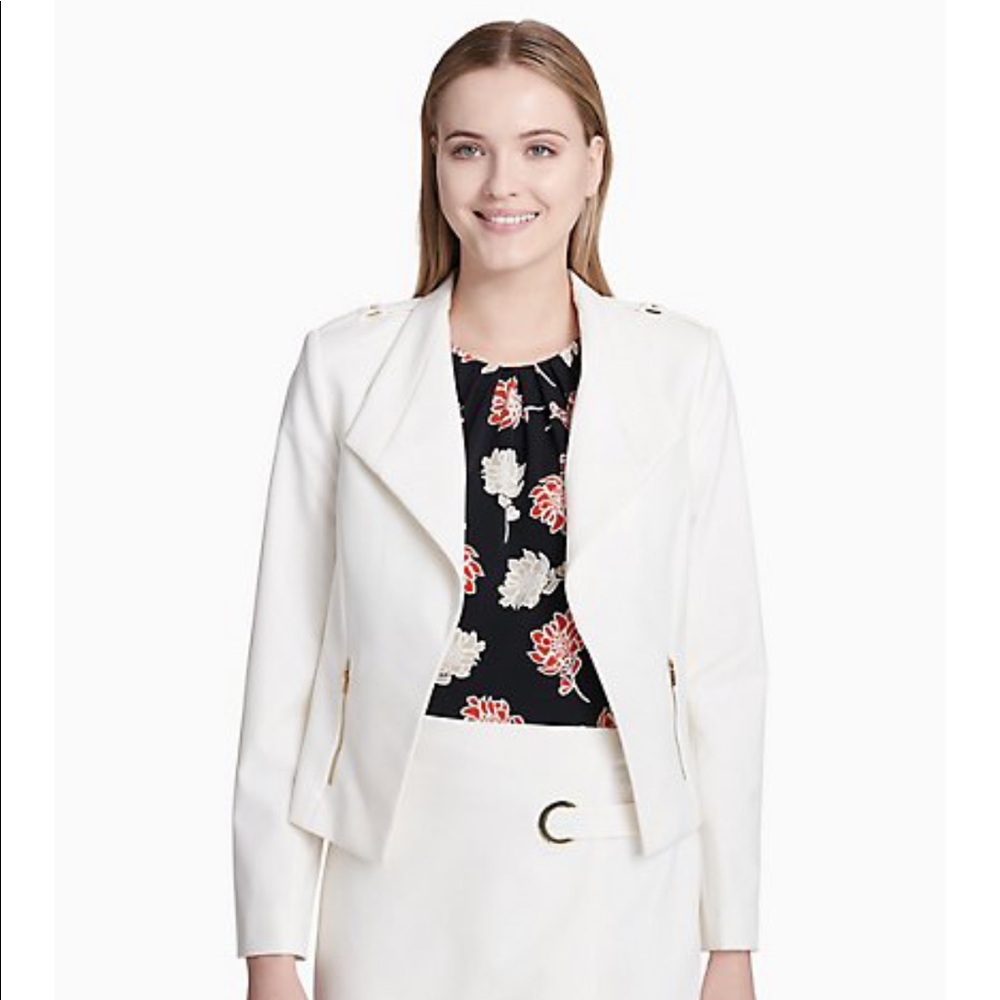 Calvin Klein Faux White Leather Jacket
